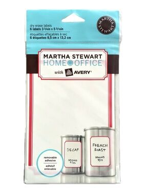 Martha Stewart Home Office Dry Erase Labels Red Border 6 Pack Avery 72417